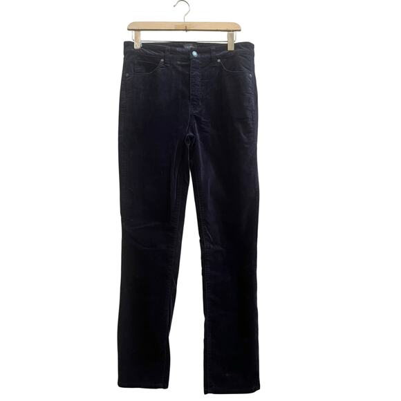 Talbots Blue Black Size 6 Straight Leg Corduroy Pant 29.5 Inch Inseam Casual - Picture 2 of 11
